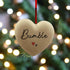 A Personalised Paw Print and Heart  CAT Ceramic Heart Bauble